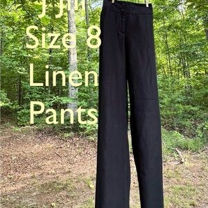 J JILL BLACK  Linen Pants. Two-button front with zipper. Pockets in back.